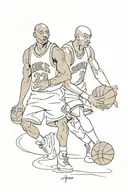 basketball kobe bryant and michael jordan 1 au pied tattoo design idea