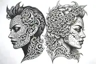 double face tattoo design idea