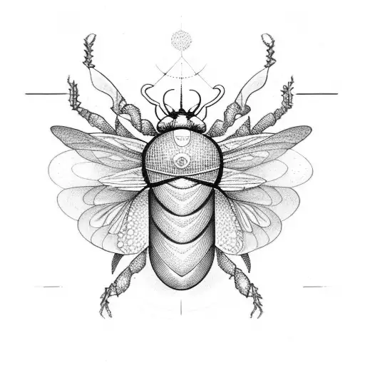 Spiritual Insect Geometric  tattoo design idea