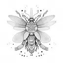 Spiritual Insect Geometric  tattoo design idea