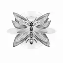 Spiritual Insect Geometric  tattoo design idea