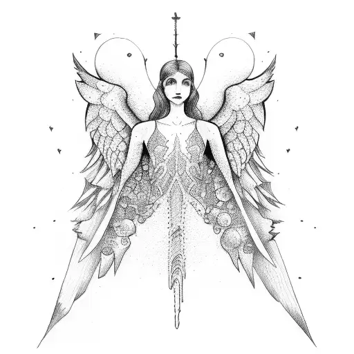 falling angel tattoo design idea