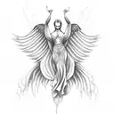 falling angel tattoo design idea