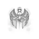 falling angel tattoo design idea