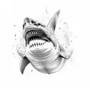 great white shark tattoo design idea