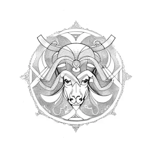 libra and aries tattoo design idea