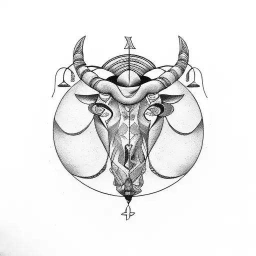 libra and aries tattoo design idea