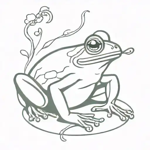 pretty frog smoking tattoo design idea