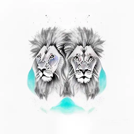 lion and lamb tattoo design idea