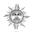 sun with fénix apart tattoo design idea