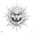sun with fénix apart tattoo design idea