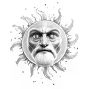 sun with fénix apart tattoo design idea