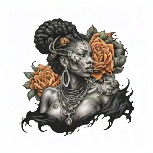 black slave tattoo design idea