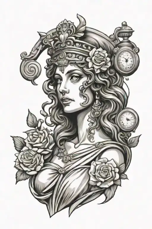 Greek goddess Themis s the goddess tattoo design idea