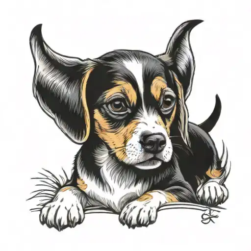 in memory of a beagle puppy named olso tattoo design idea