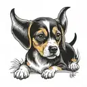 in memory of a beagle puppy named olso tattoo design idea