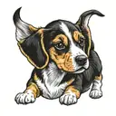 in memory of a beagle puppy named olso tattoo design idea