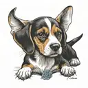 in memory of a beagle puppy named olso tattoo design idea