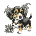 in memory of a beagle puppy named olso tattoo design idea