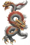 Red and gold cloud serpent, with black shading tattoo design idea