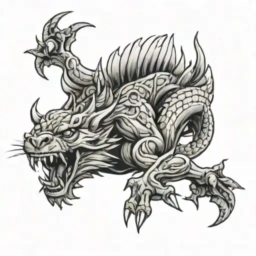 wild and relentless attack your goals tattoo design idea