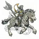 wild and relentless attack your goals tattoo design idea