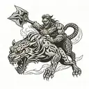 wild and relentless attack your goals tattoo design idea