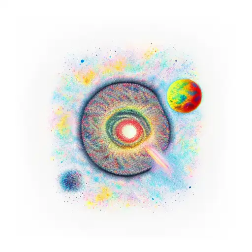 a creativity men with the galaxy inside of him tattoo design idea