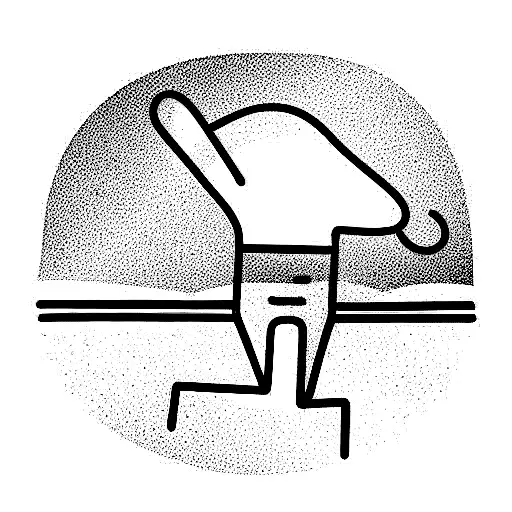 traveling man on a train in the 1800's tattoo design idea