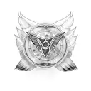 motorcycle wheel with wings made of lightning tattoo design idea
