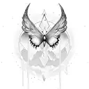 moon, phoenix, butterfly tattoo design idea