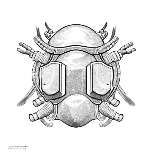 Army helmet surrounded by scolopendra tattoo design idea