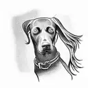 kelpie dog sitting facing away tattoo design idea