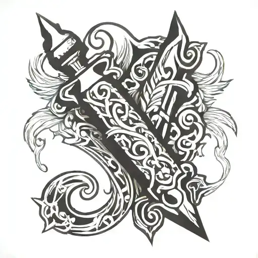 razor blade stylized tattoo design idea