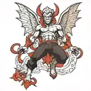 anime devil half angel tattoo design idea