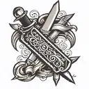 razor blade stylized tattoo design idea