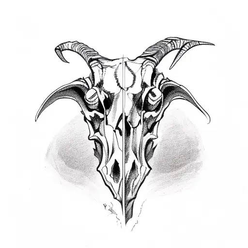 goat skull tattoo design idea