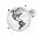 A map of South America with the flags of Brazil and Argentina overlaid, surrounded by coffee beans tattoo design idea