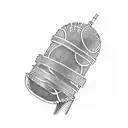 A tattoo of a microphone surrounded by intricate floral patterns tattoo design idea