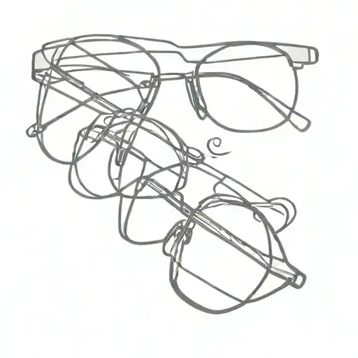 eyeglasses resting tattoo design idea