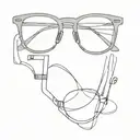eyeglasses resting tattoo design idea