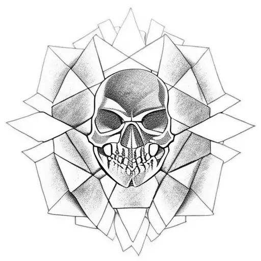 rubiks cube, skull, ace of spades tattoo design idea