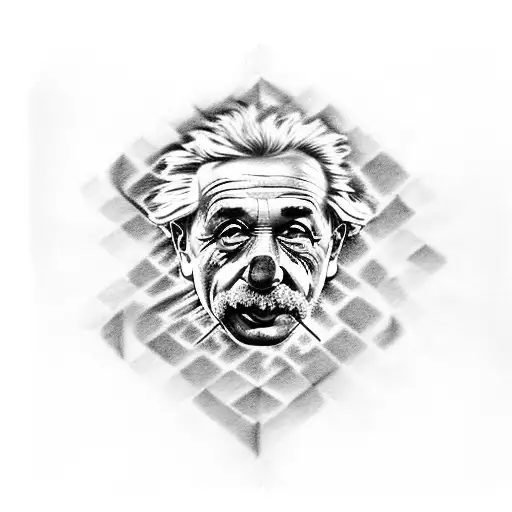 rubiks cube, einstein, skull, magic tattoo design idea