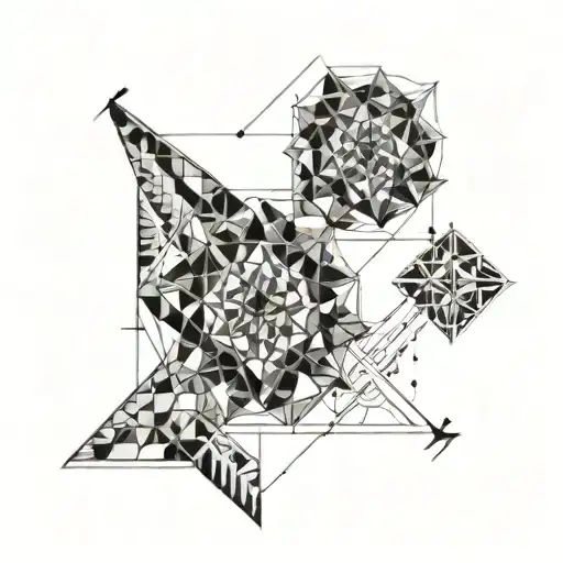 make a cool unique tattoo around elbow area above geometric sleeve& arm band  tattoo design idea