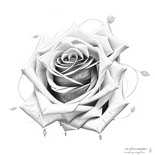 rose with barb wire tattoo design idea
