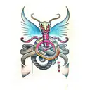 Snake wrapped around a sword tattoo design idea