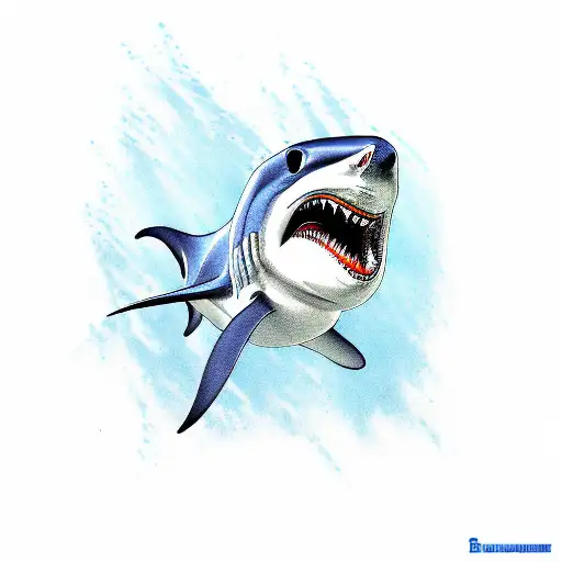 blue Shark tattoo design idea