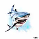 blue Shark tattoo design idea