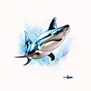 blue Shark tattoo design idea