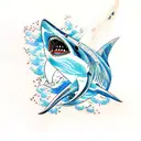 blue Shark tattoo design idea